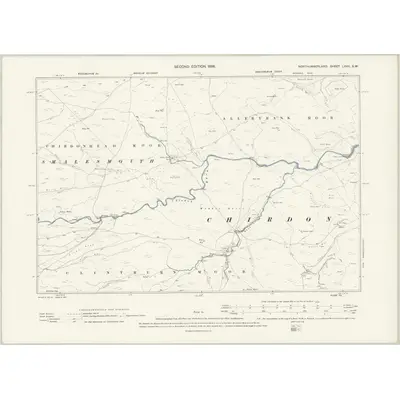 1895 Map of Northumberland LXVII.SW, 1898 Print