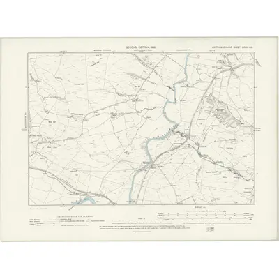 1895 Map of Northumberland LXVIII.NE, 1898 Print