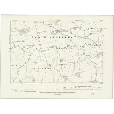 1895 Map of Northumberland LXX.NE, 1897 Print