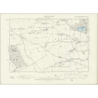 1895 Map of Northumberland LXX.SE, 1897 Print