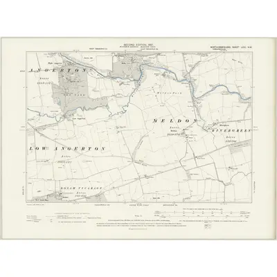 1896 Map of Northumberland LXXI.NW, 1897 Print