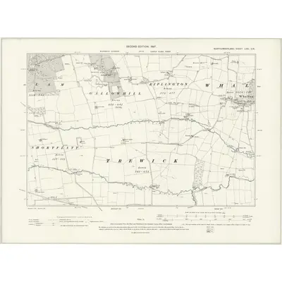 1895 Map of Northumberland LXXI.SW, 1897 Print