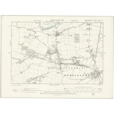 1896 Map of Northumberland LXXII.NE, 1898 Print