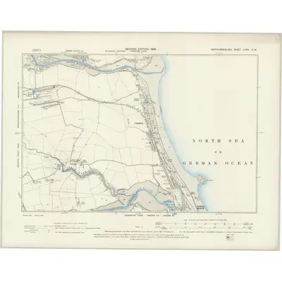 1896 Map of Northumberland LXXIII.NW, 1898 Print