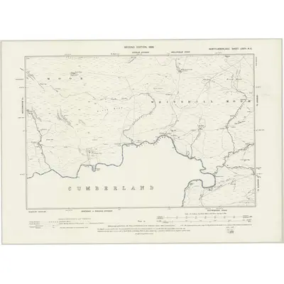 1895 Map of Northumberland LXXIV.NE, 1899 Print