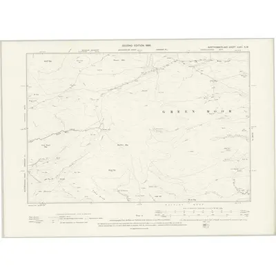 1895 Map of Northumberland LXXV.NW, 1898 Print