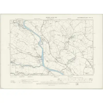1895 Map of Northumberland LXXVI.NE, 1897 Print