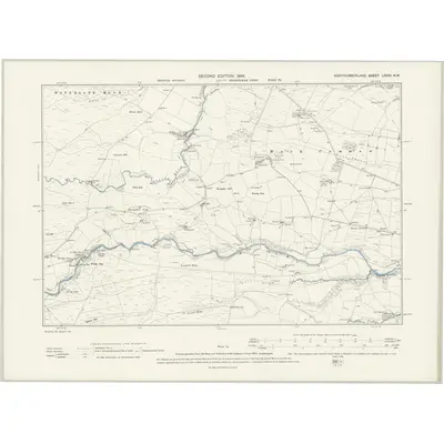 1895 Map of Northumberland LXXVI.NW, 1898 Print