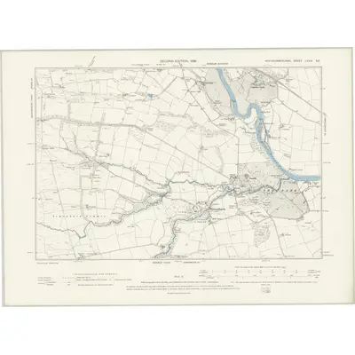 1895 Map of Northumberland LXXVI.SE, 1898 Print