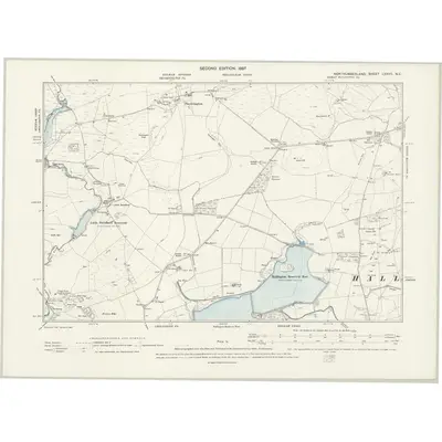 1895 Map of Northumberland LXXVII.NE, 1897 Print