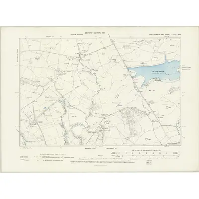 1895 Map of Northumberland LXXVII.NW, 1897 Print