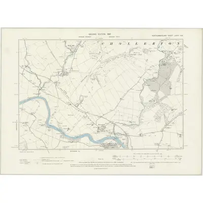 1895 Map of Northumberland LXXVII.SW, 1897 Print