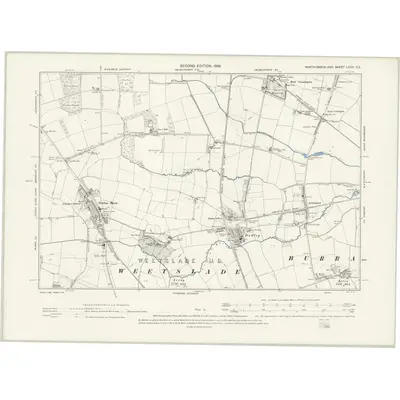 1895 Map of Northumberland LXXX.SE, 1898 Print