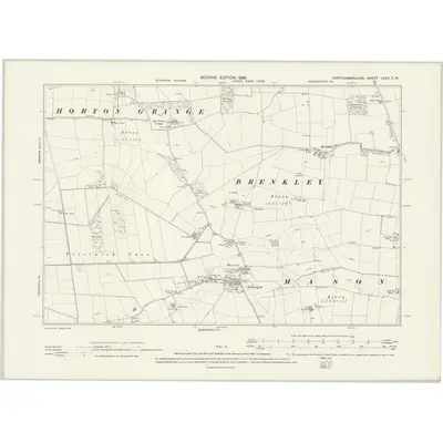 1895 Map of Northumberland LXXX.SW, 1898 Print