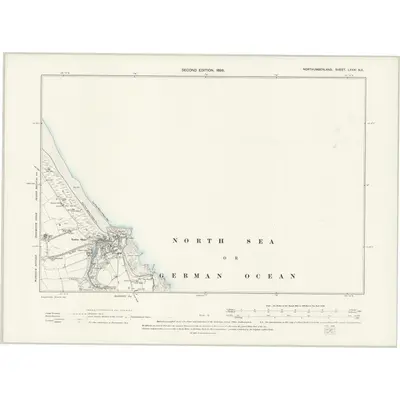 1896 Map of Northumberland LXXXI.NE, 1898 Print