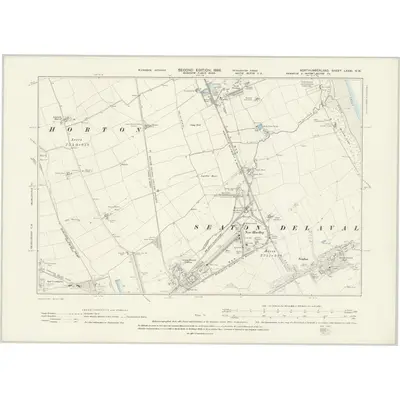 1896 Map of Northumberland LXXXI.NW, 1898 Print