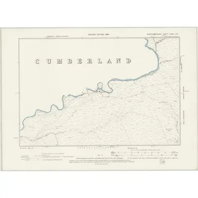 1895 Map of Northumberland LXXXII.NE, 1899 Print