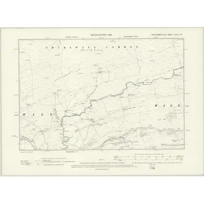 1895 Map of Northumberland LXXXII.SE, 1898 Print