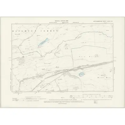 1895 Map of Northumberland LXXXIV.NW, 1898 Print