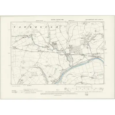 1895 Map of Northumberland LXXXIV.SE, 1898 Print