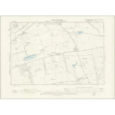 1895 Map of Northumberland LXXXIV.SW, 1898 Print