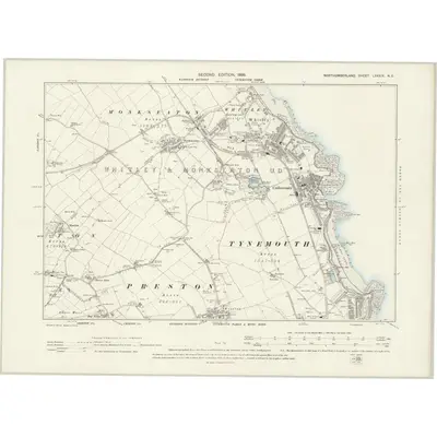 1894 Map of Northumberland LXXXIX.NE, 1898 Print