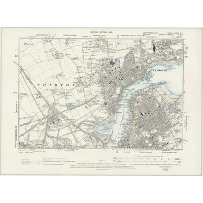 1894 Map of Northumberland LXXXIX.SE, 1899 Print