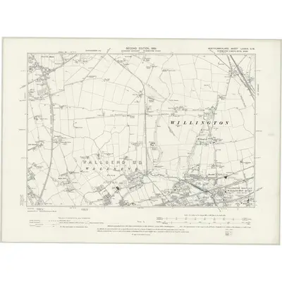 1894 Map of Northumberland LXXXIX.SW, 1898 Print