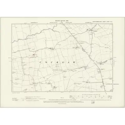 1895 Map of Northumberland LXXXV.NE, 1898 Print