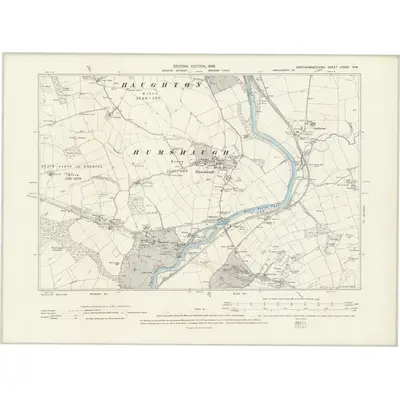 1895 Map of Northumberland LXXXV.NW, 1898 Print