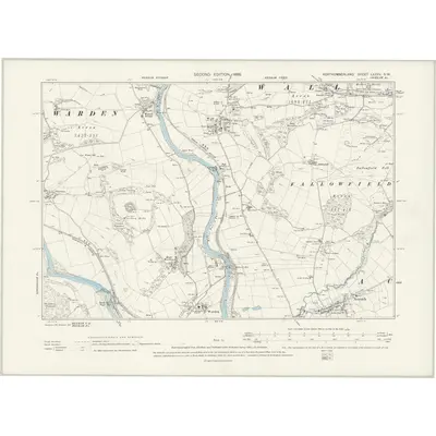 1895 Map of Northumberland LXXXV.SW, 1898 Print