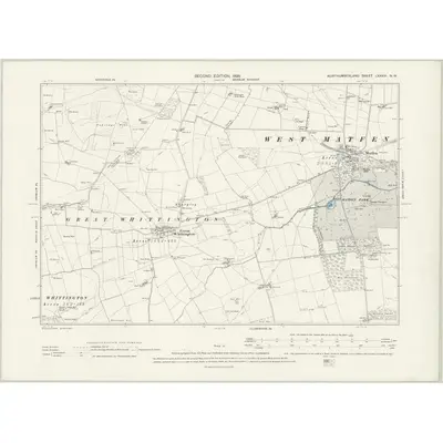 1895 Map of Northumberland LXXXVI.NW, 1898 Print