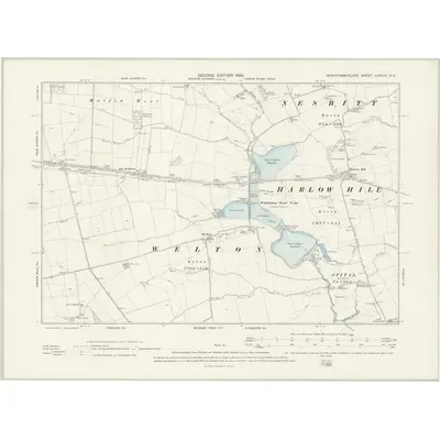 1894 Map of Northumberland LXXXVI.SE, 1898 Print
