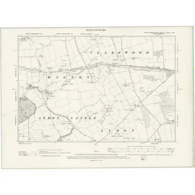 1895 Map of Northumberland LXXXVI.SW, 1898 Print