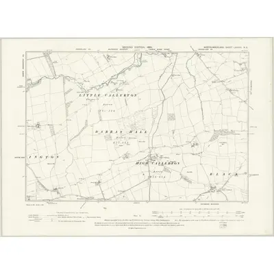 1895 Map of Northumberland LXXXVII.NE, 1898 Print