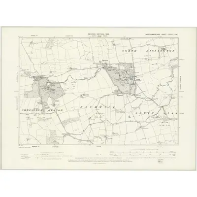 1895 Map of Northumberland LXXXVII.NW, 1898 Print