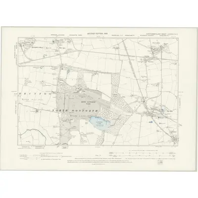 1894 Map of Northumberland LXXXVIII.NE, 1898 Print