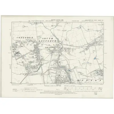 1894 Map of Northumberland LXXXVIII.SE, 1898 Print