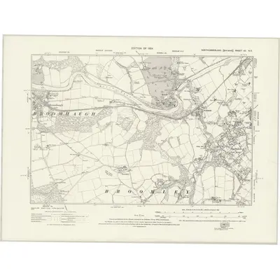 1919 Map of Northumberland nCI.NE, 1924 Print