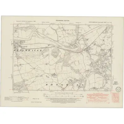 1947 Map of Northumberland nCI.NE, 1949 Print