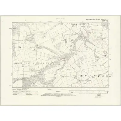 1919 Map of Northumberland nCI.SE, 1924 Print