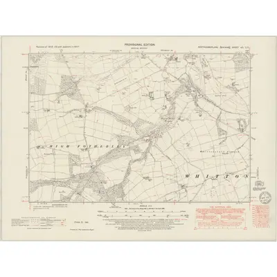 1947 Map of Northumberland nCI.SE, 1949 Print