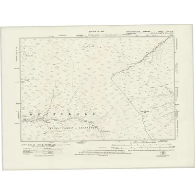 1895 Map of Northumberland nCIII.NW, 1926 Print