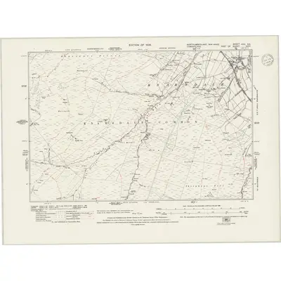 1919 Map of Northumberland nCIII.SE, 1948 Print