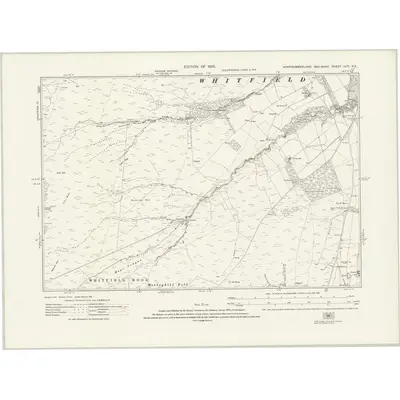 1919 Map of Northumberland nCIV.NE, 1925 Print