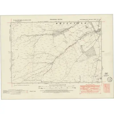 1946 Map of Northumberland nCIV.NE, 1951 Print
