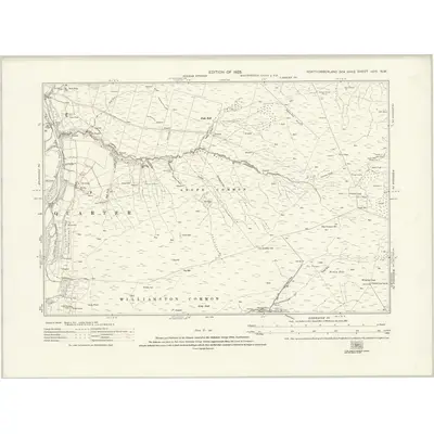 1919 Map of Northumberland nCIV.NW, 1925 Print