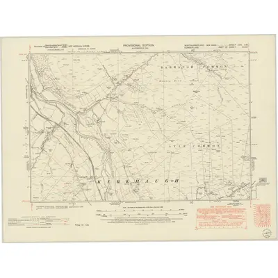 1948 Map of Northumberland nCIV.SW, 1952 Print