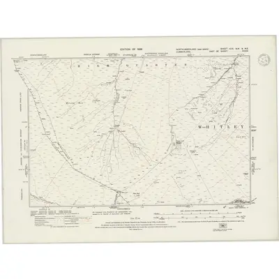 1895 Map of Northumberland nCIX.NW & nCIX.NE, 1947 Print
