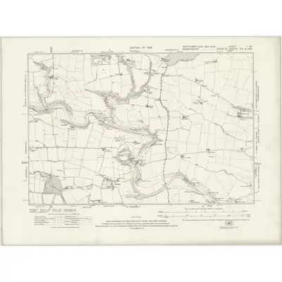 1922 Map of Northumberland nI.SE, 1926 Print